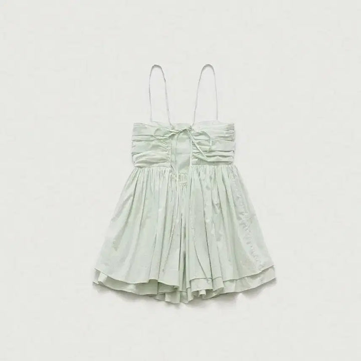 [BUNJANG] The Barnet Mint Crepe Peplum Sleeveless Top / 더바넷 민트 크레이프 페플럼 슬리브리스 탑