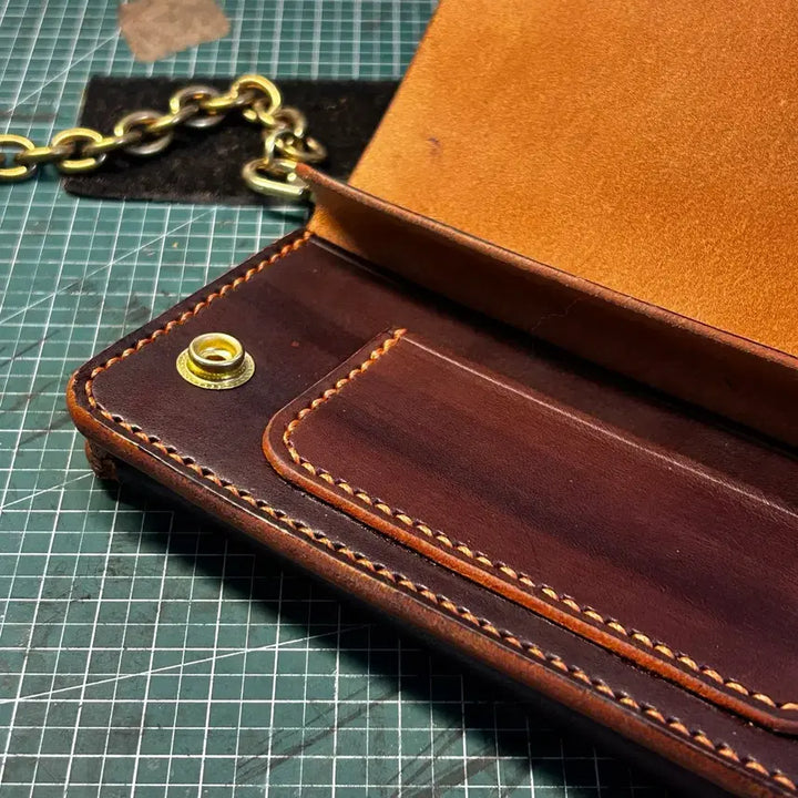 [BUNJANG] Brass Core Vegetable Tanned Trucker Wallet / [새제품] 황동 차심 베지터블 트러커월렛