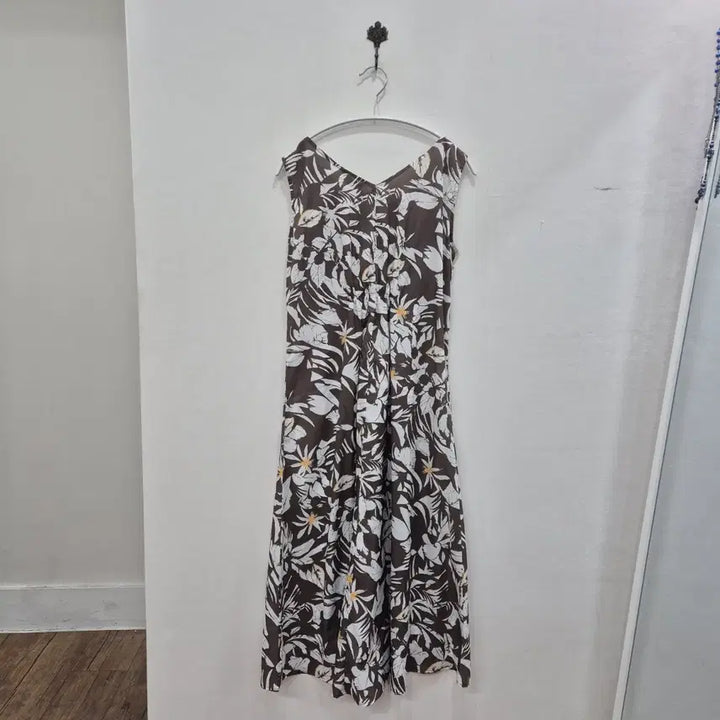 [BUNJANG] Floral Pattern Long Dress Brown / 플라워 패턴 롱 원피스 브라운