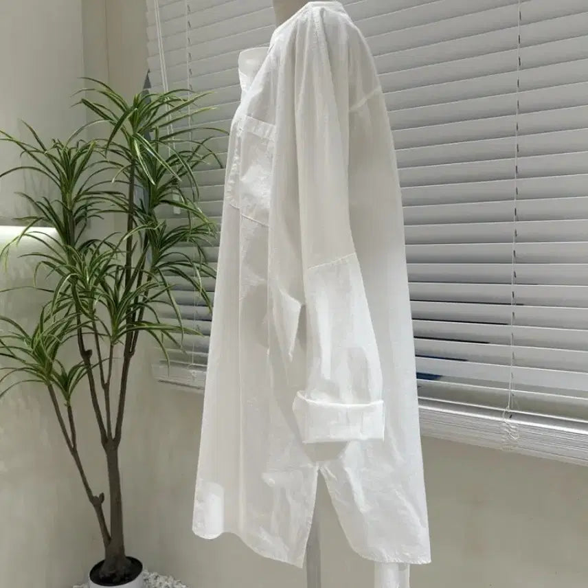 [BUNJANG] Oversized Boxy White Long Shirt / 오버핏 박스 화이트 롱 셔츠 남방