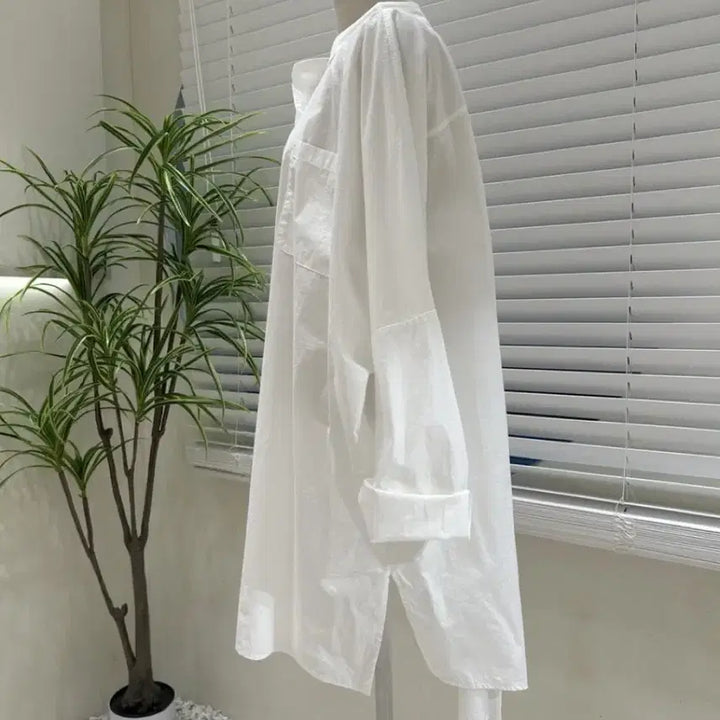 [BUNJANG] Oversized Boxy White Long Shirt / 오버핏 박스 화이트 롱 셔츠 남방