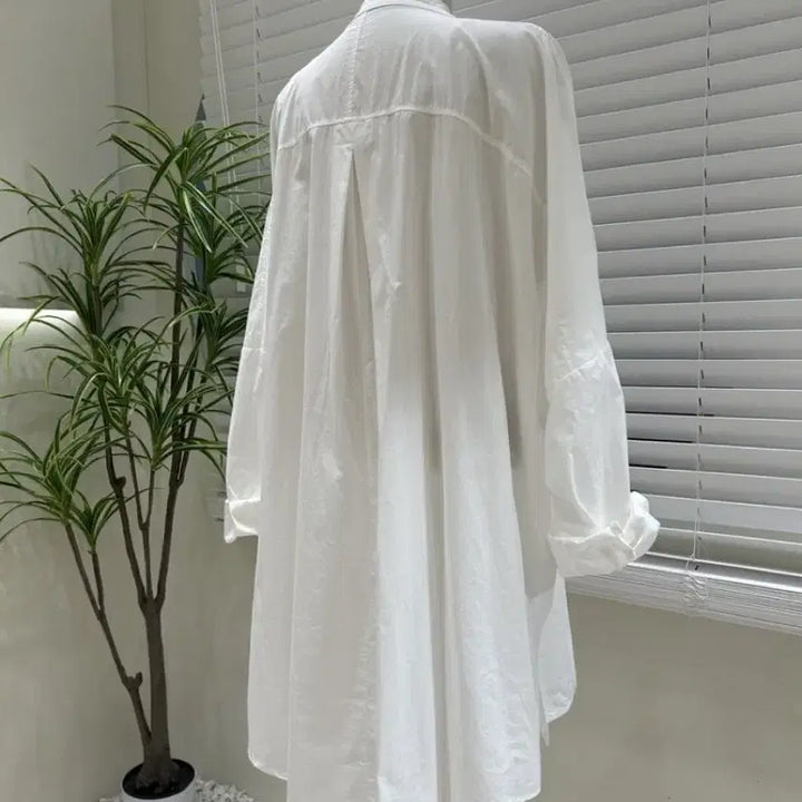 [BUNJANG] Oversized Boxy White Long Shirt / 오버핏 박스 화이트 롱 셔츠 남방