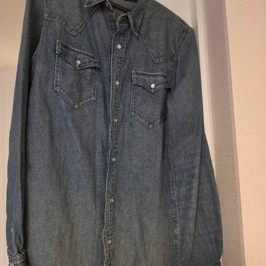 [BUNJANG] RRL Slim Fit Denim Western Shirt M / 더블알엘 슬림핏 데님 웨스턴셔츠 M사이즈