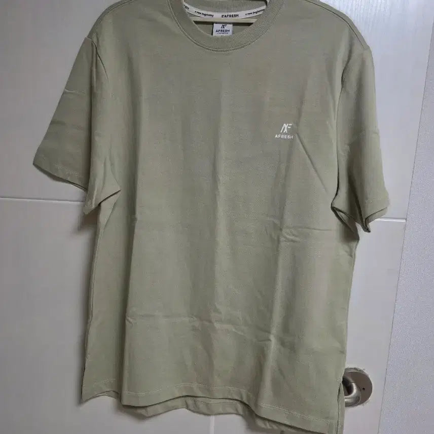 [BUNJANG] 100% Cotton Short Sleeve T-Shirt (M, Light Khaki) / (새상품) 면100 반팔티셔츠 M