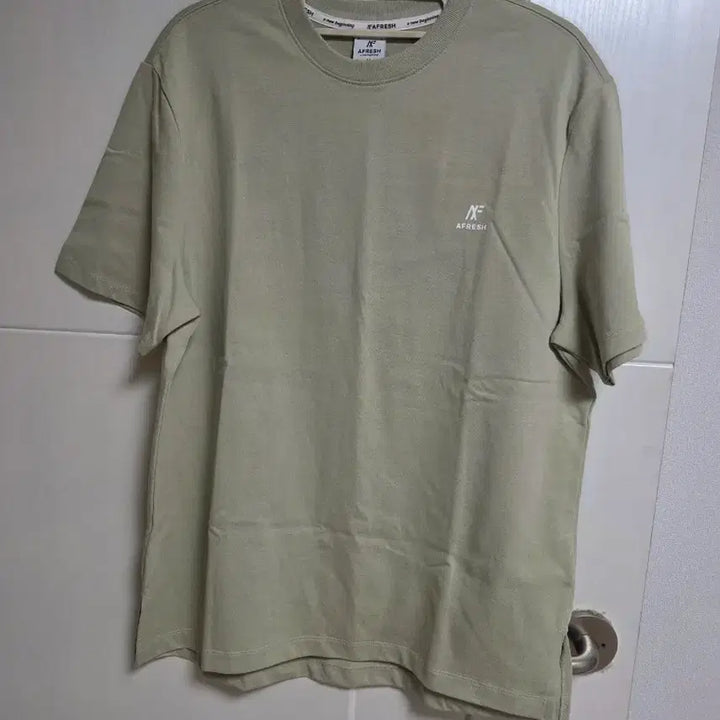 [BUNJANG] 100% Cotton Short Sleeve T-Shirt (M, Light Khaki) / (새상품) 면100 반팔티셔츠 M