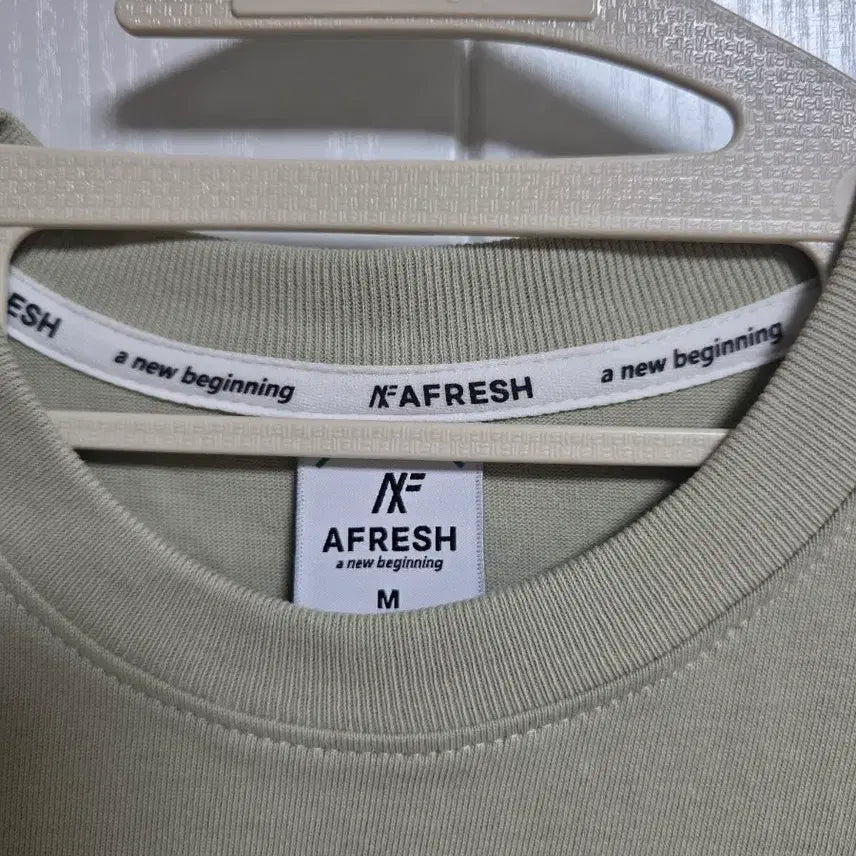 [BUNJANG] 100% Cotton Short Sleeve T-Shirt (M, Light Khaki) / (새상품) 면100 반팔티셔츠 M