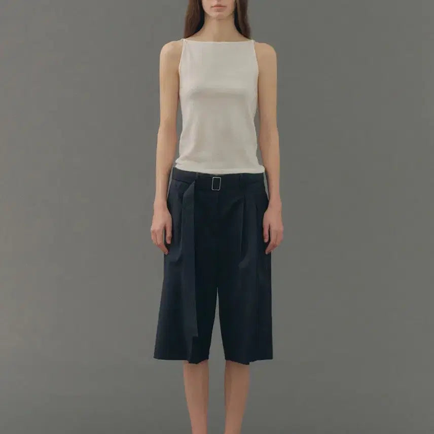 [BUNJANG] AGUST BERMUDA Tint Tuck Pants Black / 어그스트 버뮤다 틴턱팬츠 블랙