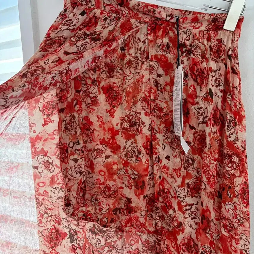 [BUNJANG] IRO Chiffon Floral Asymmetrical Skirt / 이로IRO 쉬폰 플로럴 언발란스 스커트 새제품