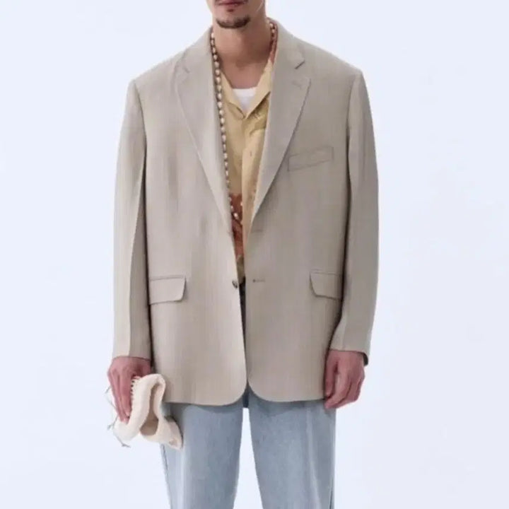 [BUNJANG] Recto 23SS Viscose Oversized Jacket Beige Khaki / [새상품] 23SS 렉토 비스코스 오버 자켓 베이지 카키
