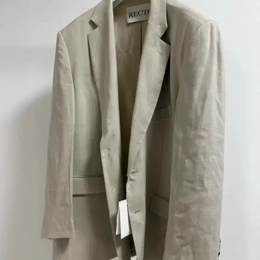 [BUNJANG] Recto 23SS Viscose Oversized Jacket Beige Khaki / [새상품] 23SS 렉토 비스코스 오버 자켓 베이지 카키