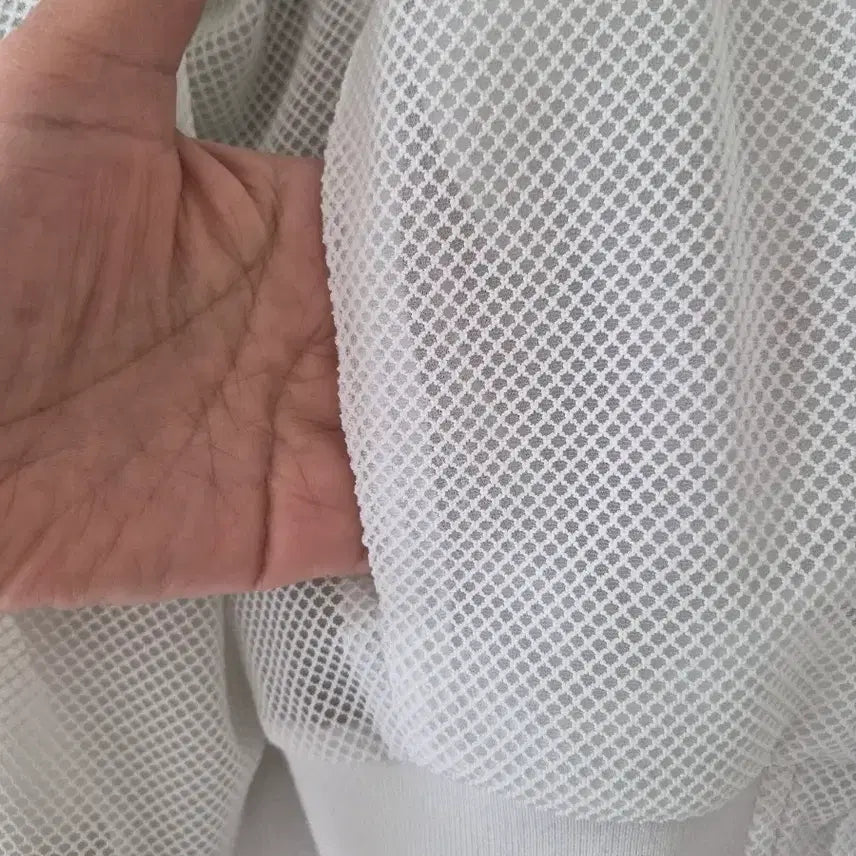 [BUNJANG] Hansome System White Mesh Zip-Up Jumper / [한섬시스템]화이트 메쉬 망사 집업 점퍼