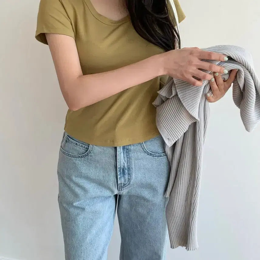 [BUNJANG] Love Me More Liv T-Shirt - Olive, Size M / 러브미우 리브 반팔티