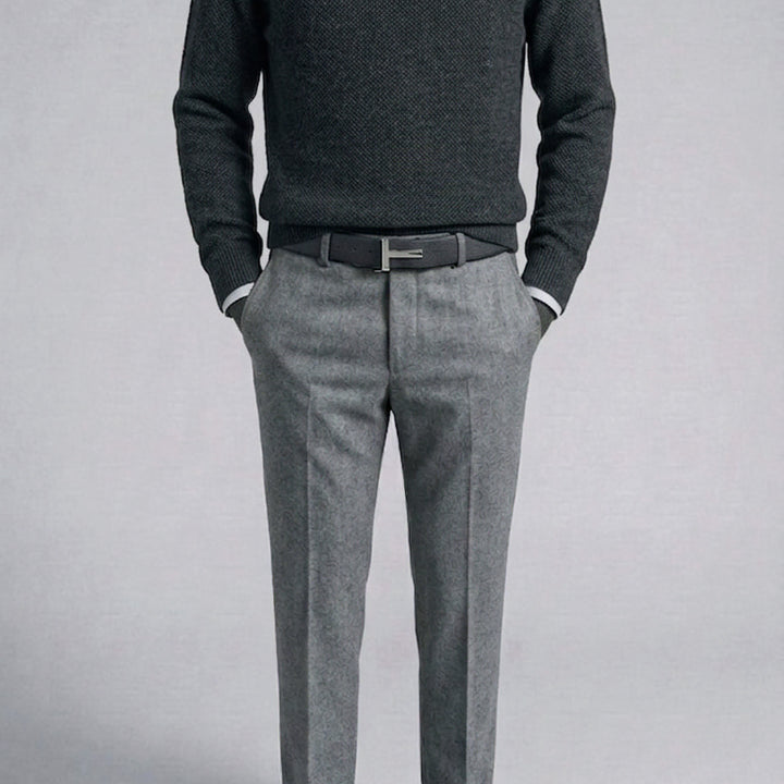 [BUNJANG] And Z by ZIOZIA Wool Blend Waffle Knit Sweater Charcoal Size 100 Slim / 지오지아 And Z/앤드지 울 블렌디드 차콜 크루넥 와플니트/100