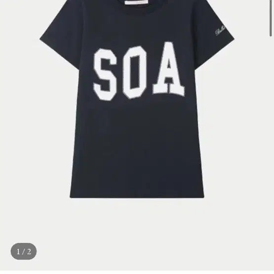 [BUNJANG] YUSOP SOA Logo Patch T-Shirt Navy / 유솝 soa 로고 패치 티셔츠 네이비