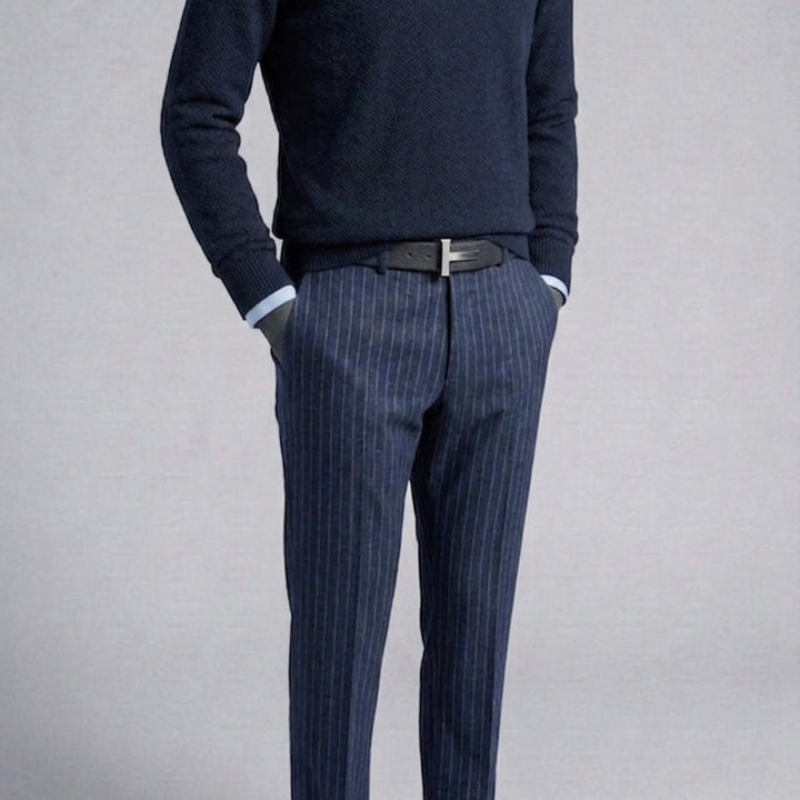 [BUNJANG] ZIOZIA &amp; Z Wool Blended Waffle Knit Navy / 지오지아 And Z/앤드지 울 블렌디드 크루넥 와플니트 네이비/100