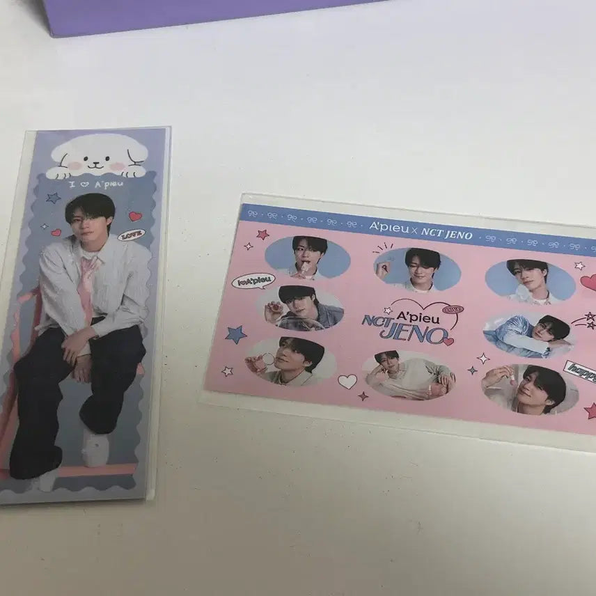 [BUNJANG] APIEU X JENO Sticker &amp; Bookmark Bundle Set / 어퓨 제노 스티커, 북마크 일괄