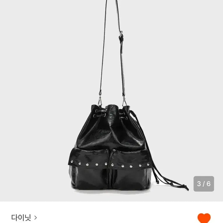 [BUNJANG] DINIT 5-WAY Stud Pocket Multi Bag Black / 다이닛 5-WAY 스터드 포켓 멀티백 블랙