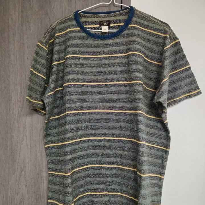 [BUNJANG] RRL Indigo Jacquard Stripe Short Sleeve T-Shirt / [L]RRL 더블알엘 인디고 자카드 스트라이프 반팔 티셔츠