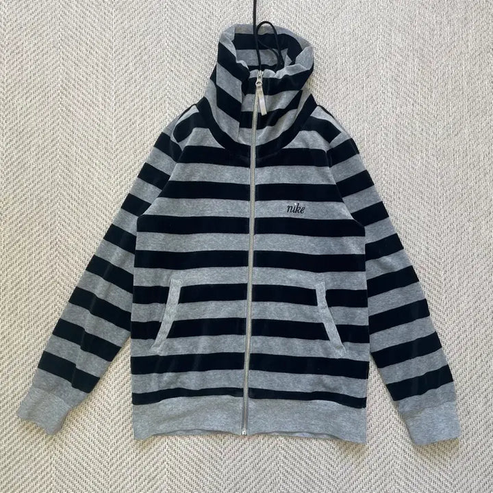[BUNJANG] Nike Terry Cotton Stripe Zip-Up Jacket / 나이키 태리코튼 스트라이프 집업 자켓