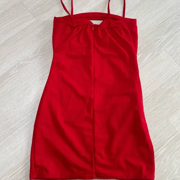 [BUNJANG] Red Shirring Mini Dress Party Dress / 레드 셔링 미니원피스 홀복 파티드레스