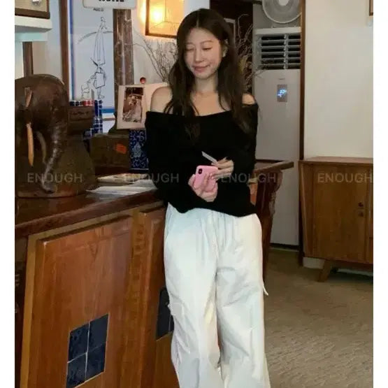 [BUNJANG] Founders Off-Shoulder Knit / 파운더스 오프숄더 니트