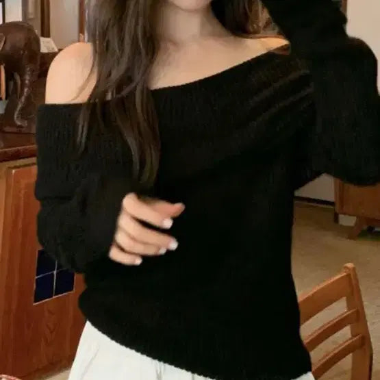 [BUNJANG] Founders Off-Shoulder Knit / 파운더스 오프숄더 니트