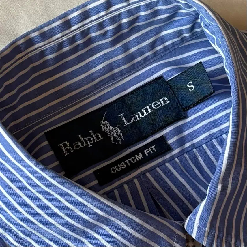 [BUNJANG] Polo Ralph Lauren Custom Fit Stripe Button-Down Shirt - Sky Blue &amp; White / [S/W55] PRL 커스텀 핏 스트라이프 셔츠