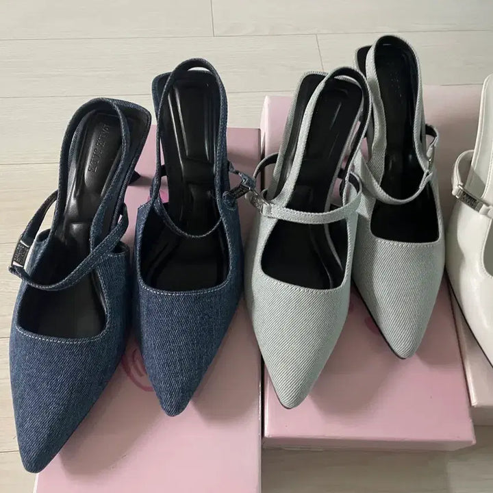 [BUNJANG] Pale Jade Slingback Shoes White / 230/235) 새상품 페일제이드 슬링백 화이트 중청 연청