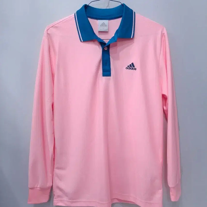 [BUNJANG] Adidas Pink Long Sleeve Polo Shirt Size 100 / 아디다스 핑크색 긴팔 폴로티 100