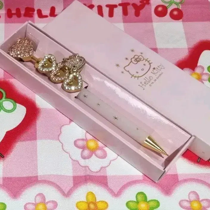 [BUNJANG] Viviticus Hello Kitty Crystal Gold Mechanical Pencil / 고전 키티 비비틱스 샤프 펜 문구 피규어 크리스탈
