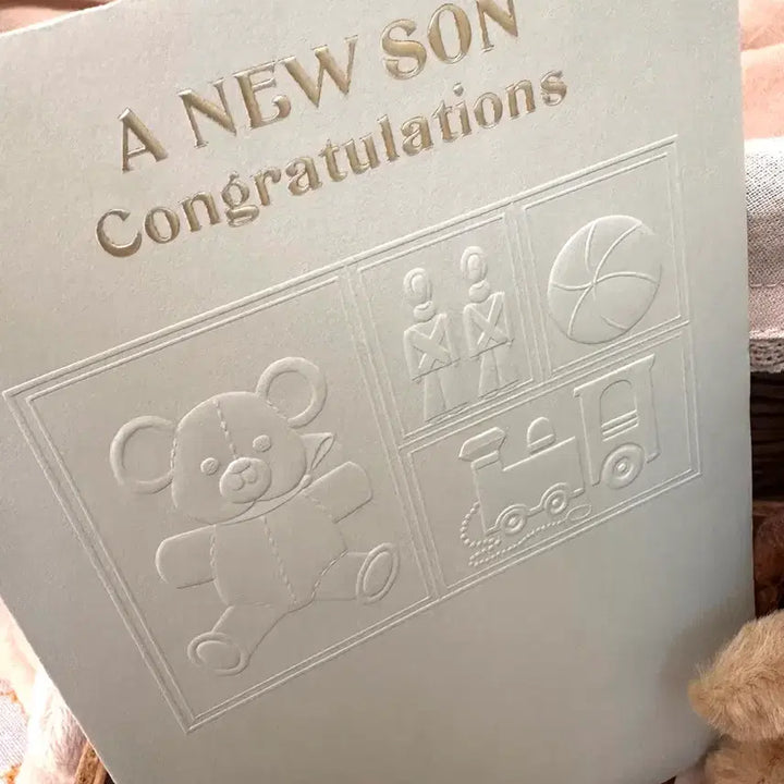 [BUNJANG] Vintage Baby Card Birthday Card with Teddy Bear / 빈티지 베이비카드 곰돌이 탄생축하카드