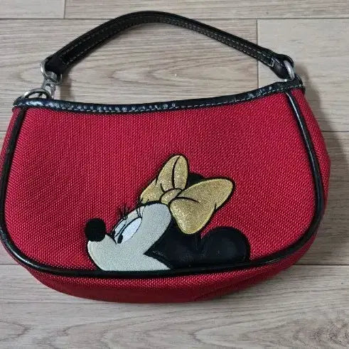 [BUNJANG] Disney Minnie Mouse Red Embroidered Tote Bag Pouch / 미니마우스 레드 토트백 가방