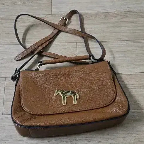 [BUNJANG] Lapalette Brown Leather Crossbody Bag / 라빠레뜨 브라운 가죽 크로스백