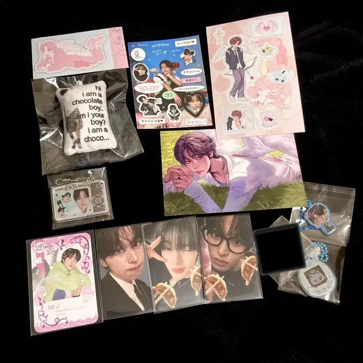 [BUNJANG] NCT WISH Riku Cushion Keyring, Postcard, Sticker, Lucky Draw Set / 엔시티위시 리쿠 쿠션키링 엽서 스티커 비공굿 키링 라무네님 생카