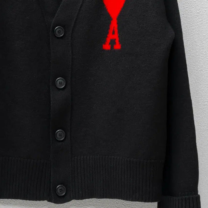 [BUNJANG] AMI Big Heart Cardigan Black M / 아미 빅하트 가디건 블랙 M