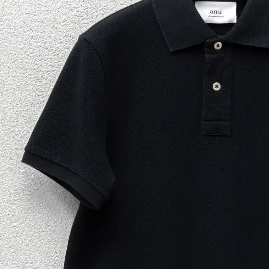 [BUNJANG] AMI Paris Small Heart Polo Shirt Black XXS / 아미 스몰하트 카라티 블랙 XXS
