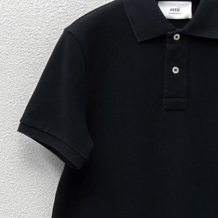 [BUNJANG] AMI Paris Small Heart Polo Shirt Black XXS / 아미 스몰하트 카라티 블랙 XXS