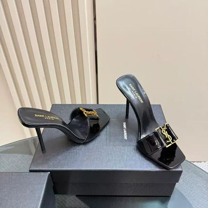 [BUNJANG] Saint Laurent Crystal Buckle Stiletto Heeled Sandals / YSL 생로랑샌들