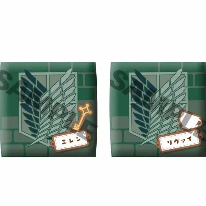 [BUNJANG] Attack on Titan Levi &amp; Eren Look Up Figure with Cushion Special Benefit (Sealed) / 미개봉,현물 진격의거인 리바이+에렌 룩업(방석 특전 포함)