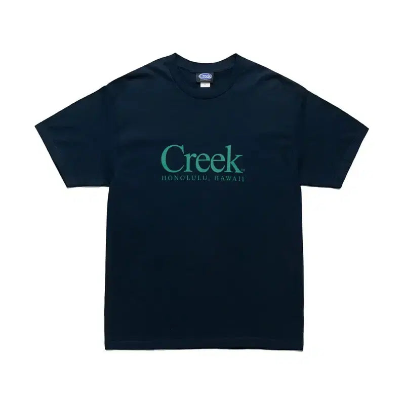 [BUNJANG] Creek x Quiet Mountain Cafe Collaboration Hawaii Limited Edition Navy T-Shirt (Size L) / [L] Creek x Quiet Mountain 한정판 티셔츠 네이비