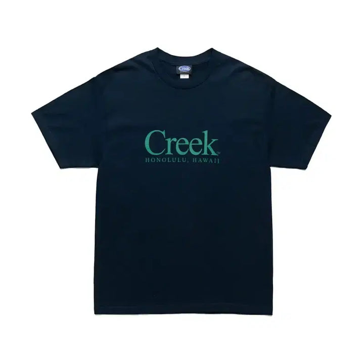 [BUNJANG] Creek x Quiet Mountain Cafe Collaboration Hawaii Limited Edition Navy T-Shirt (Size L) / [L] Creek x Quiet Mountain 한정판 티셔츠 네이비