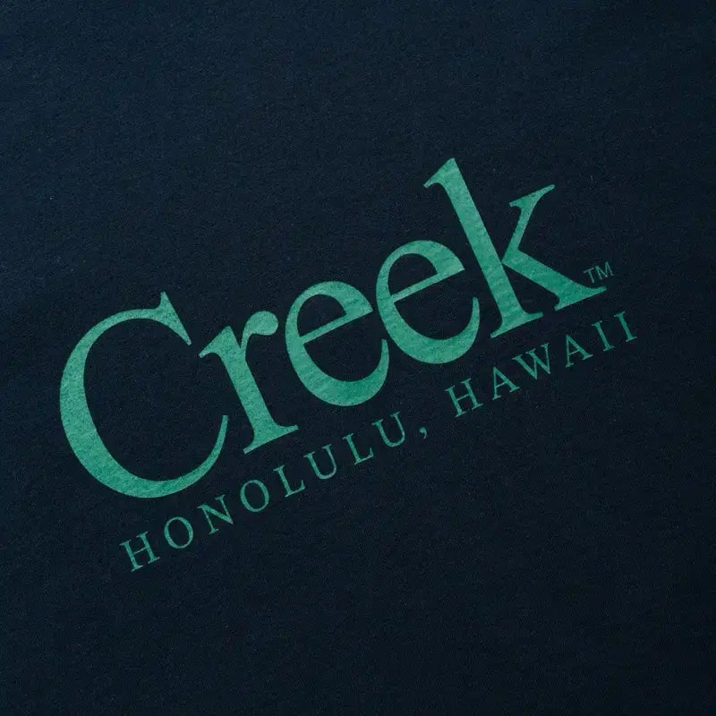 [BUNJANG] Creek x Quiet Mountain Cafe Collaboration Hawaii Limited Edition Navy T-Shirt (Size L) / [L] Creek x Quiet Mountain 한정판 티셔츠 네이비