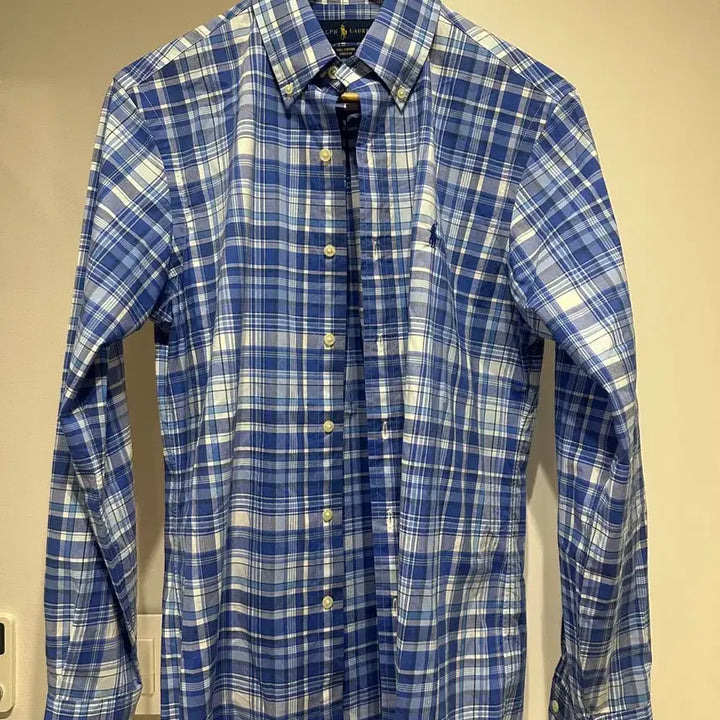 [BUNJANG] Polo Ralph Lauren Blue Check Stretch Shirt / 폴로 랄프로렌 블루 체크 스트레치 셔츠