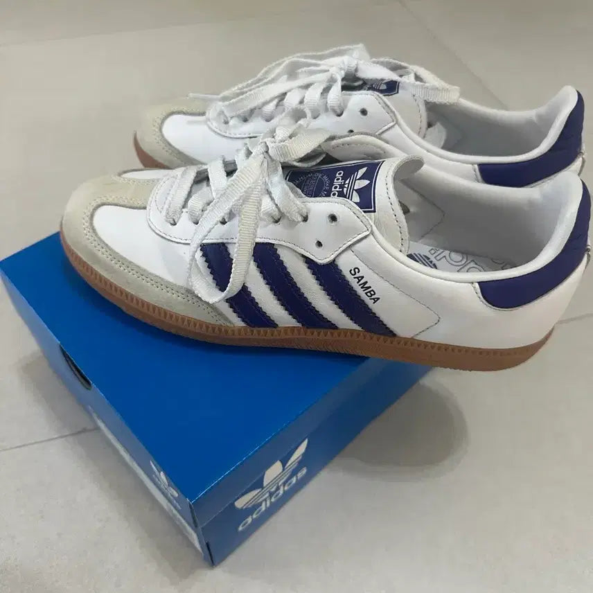 [BUNJANG] Adidas Samba OG "White Purple Energy Ink" (240mm) / 1회착용 무료배송/ 아디다스 삼바 OG 화이트 퍼플 에너지 잉크 240