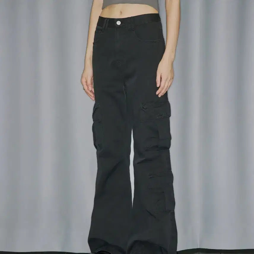 [BUNJANG] ODD STUDIO Cargo Pocket Cotton Bootcut Pants - BLACK / (새상품)오드스튜디오 카고 포켓 코튼 부츠컷 팬츠 - BLACK