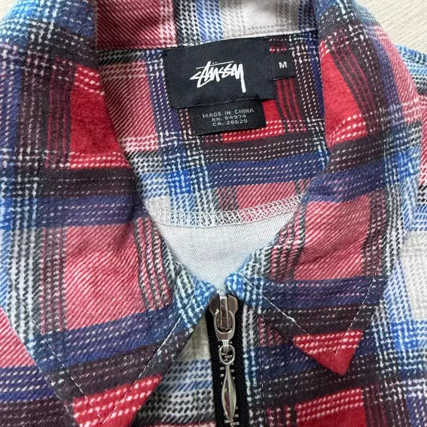 [BUNJANG] Stussy Check Zip-Up Shirt / STUSSY 스투시 체크 집업 셔츠