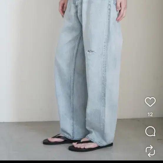 [BUNJANG] Orrery 26SS Bleach Denim Wide Pants / 오라리 26SS 블리치데님 와이드