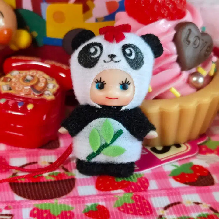 [BUNJANG] Ribbon Panda Cupid Doll Keychain / (고전상품) (희귀) 리본 판다 큐피 인형 키링