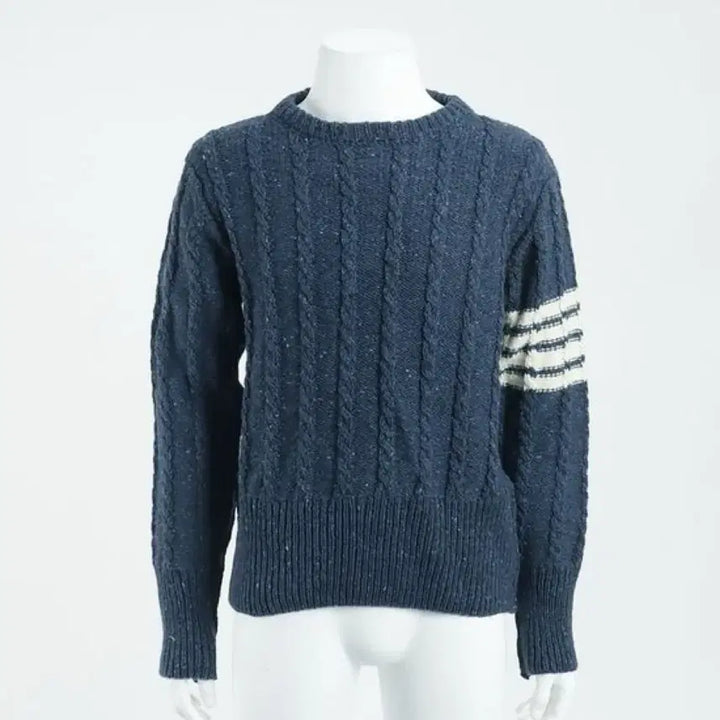 [BUNJANG] Thom Browne Donegal Cable Knit Sweater Navy / [4] 24ss 톰브라운 케이블 니트 네이비