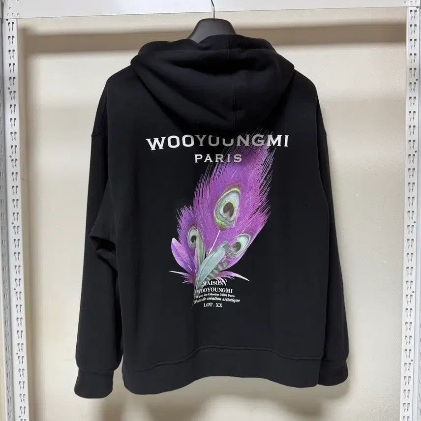 [BUNJANG] Wooyoungmi Feather Back Logo Hoodie Size 46 / 우영미 깃털 백로고 후드티 46